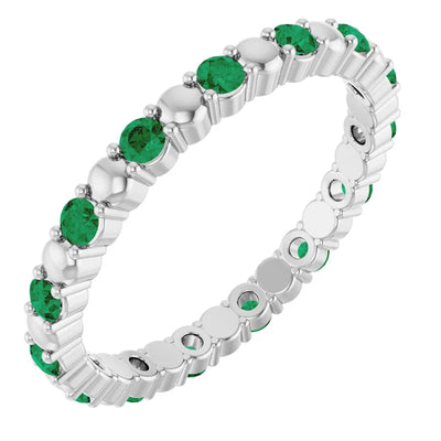 Prestine Gemstones Full Eternity Double Shared Prong-Set Anniversary Band