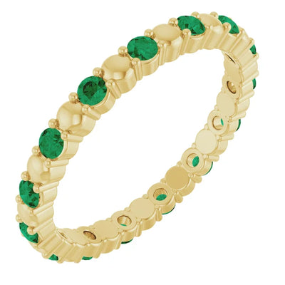 Prestine Gemstones Full Eternity Double Shared Prong-Set Anniversary Band