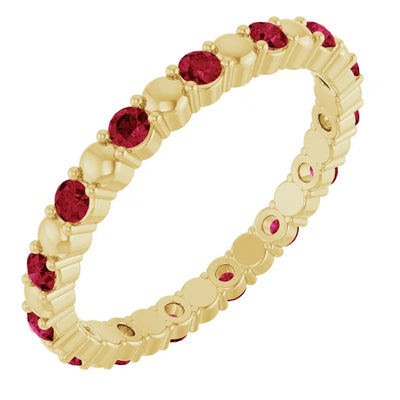 Prestine Gemstones Full Eternity Double Shared Prong-Set Anniversary Band