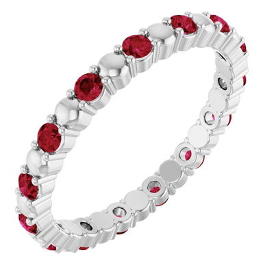 Prestine Gemstones Full Eternity Double Shared Prong-Set Anniversary Band