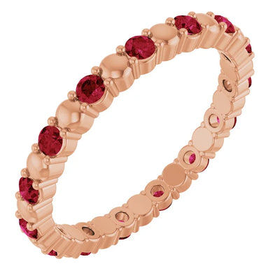 Prestine Gemstones Full Eternity Double Shared Prong-Set Anniversary Band