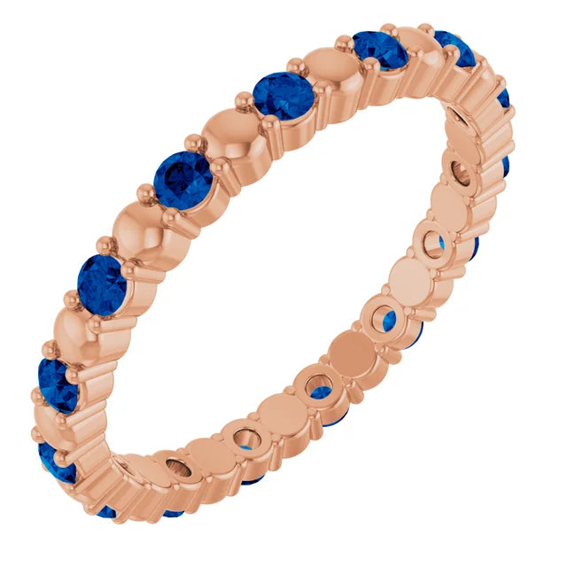 Prestine Gemstones Full Eternity Double Shared Prong-Set Anniversary Band