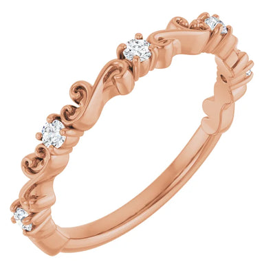 Kenla Round Gemstones 3/4 Eternity Sculptural Wedding & Anniversary Band