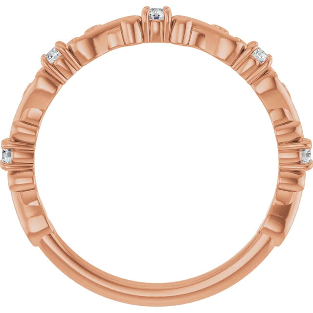 Kenla Round Gemstones 3/4 Eternity Sculptural Wedding & Anniversary Band