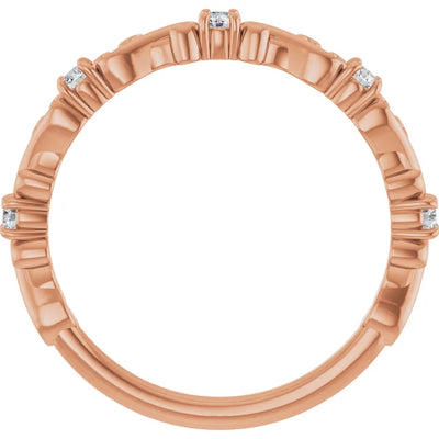 Kenla Round Gemstones 3/4 Eternity Sculptural Wedding & Anniversary Band