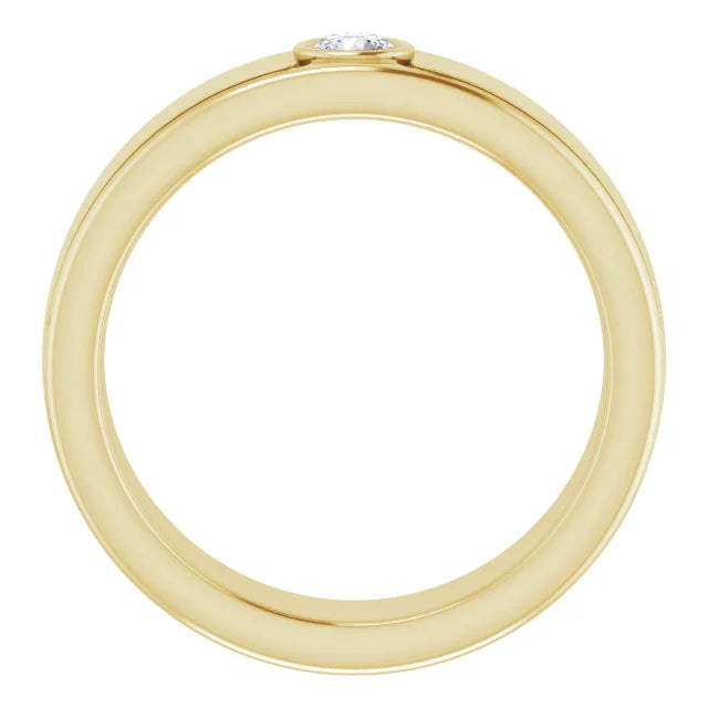 Round Cut Center Piece Bold & Thick Ring