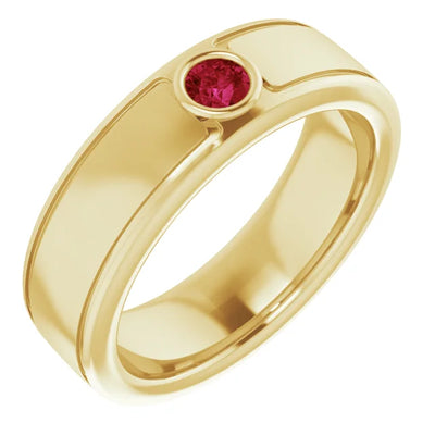 Round Cut Center Piece Bold & Thick Ring