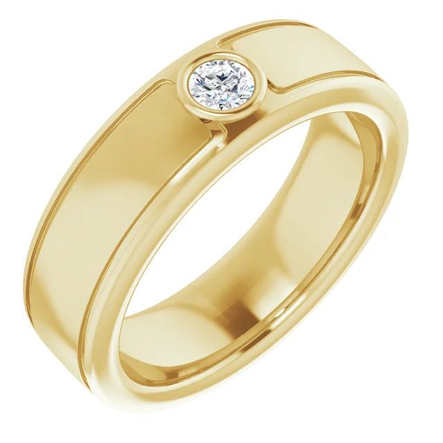 Round Cut Center Piece Bold & Thick Ring