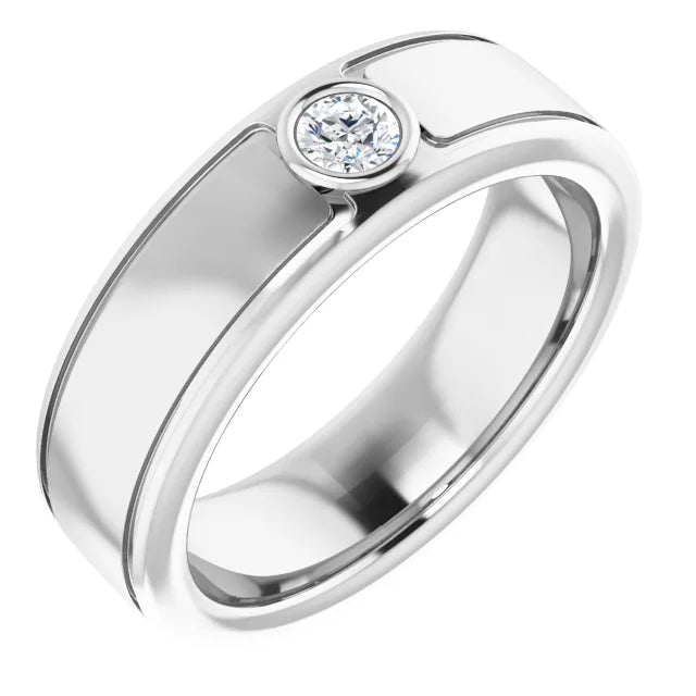 Round Cut Center Piece Bold & Thick Ring