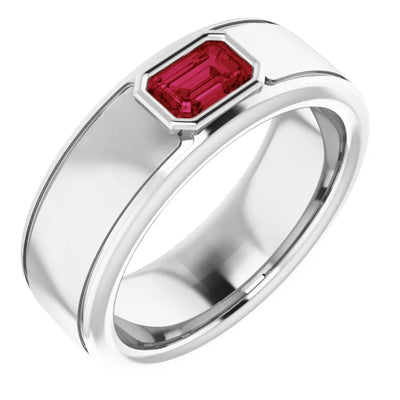 Emerald Cut Center Piece Bold & Thick Ring