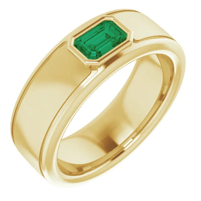 Emerald Cut Center Piece Bold & Thick Ring