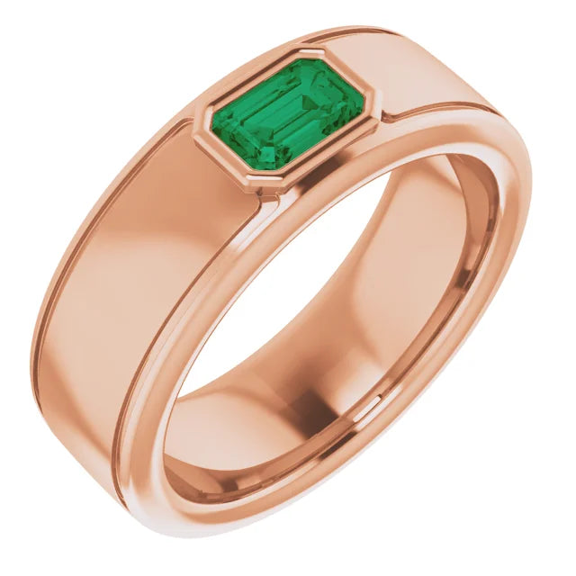 Emerald Cut Center Piece Bold & Thick Ring