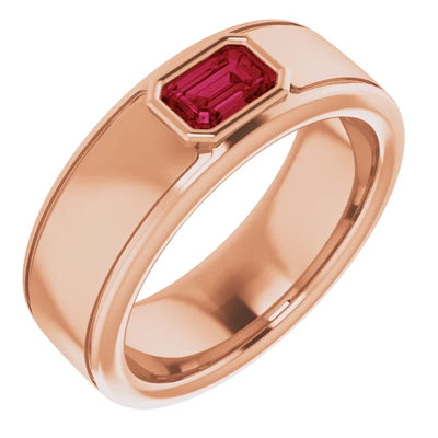 Emerald Cut Center Piece Bold & Thick Ring
