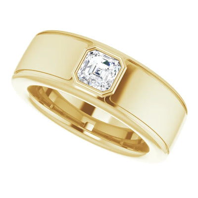 Asscher Cut Center Piece Bold & Thick Ring