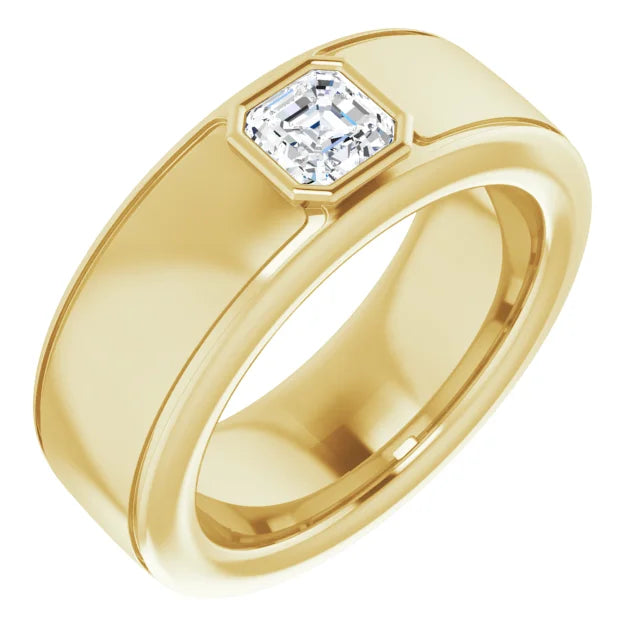 Asscher Cut Center Piece Bold & Thick Ring