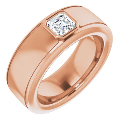 Asscher Cut Center Piece Bold & Thick Ring
