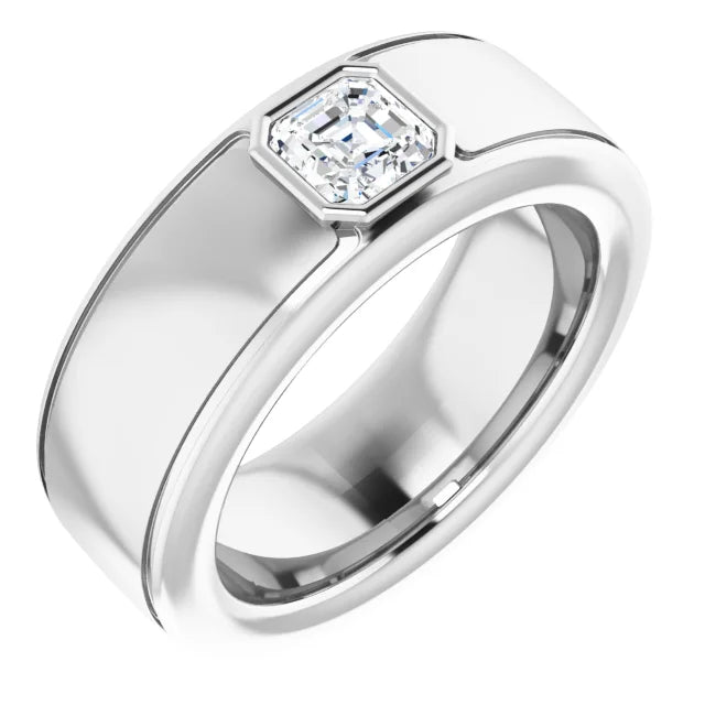 Asscher Cut Center Piece Bold & Thick Ring