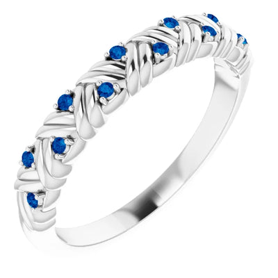 Juliette Round Gemstones 1/2 Eternity Woven Band