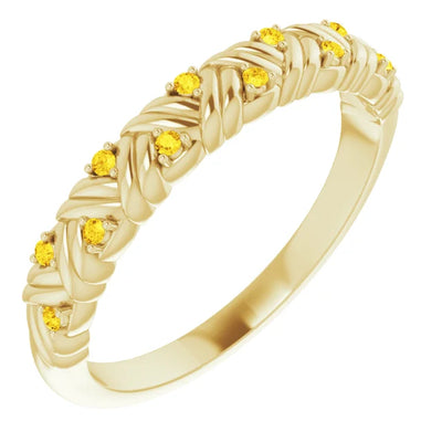 Juliette Round Gemstones 1/2 Eternity Woven Band