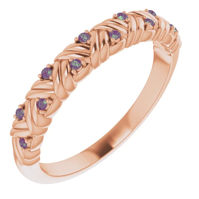 Juliette Round Gemstones 1/2 Eternity Woven Band