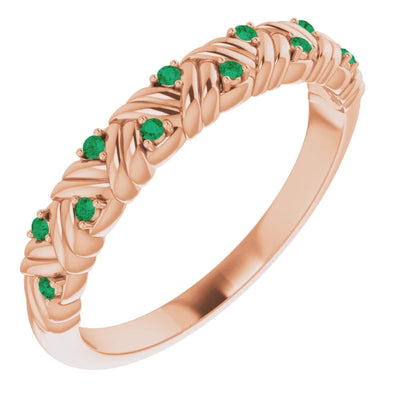 Juliette Round Gemstones 1/2 Eternity Woven Band