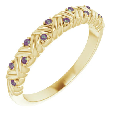 Juliette Round Gemstones 1/2 Eternity Woven Band