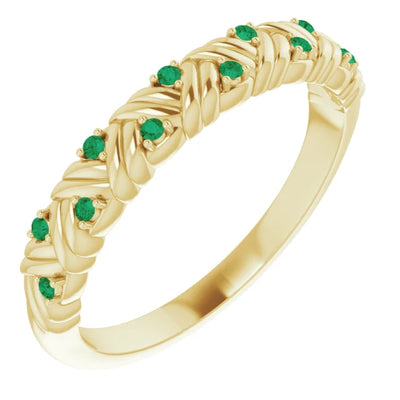 Juliette Round Gemstones 1/2 Eternity Woven Band