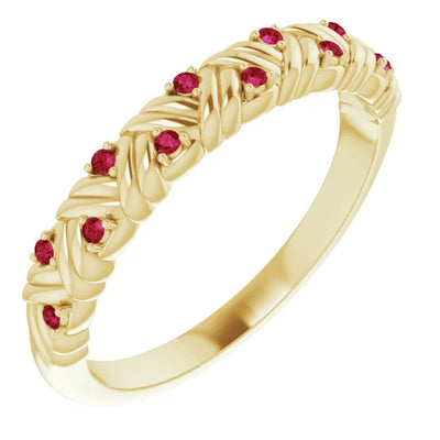 Juliette Round Gemstones 1/2 Eternity Woven Band