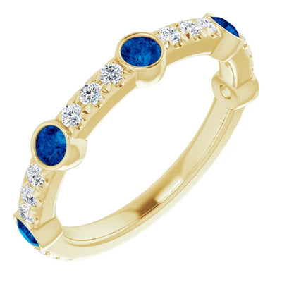 Kenla Round Gemstones 3/4 Eternity Wedding & Anniversary Band