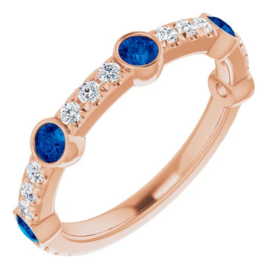 Kenla Round Gemstones 3/4 Eternity Wedding & Anniversary Band
