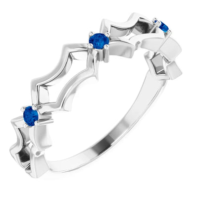 Juliette Round Gemstones 1/2 Eternity Wedding & Anniversary Band