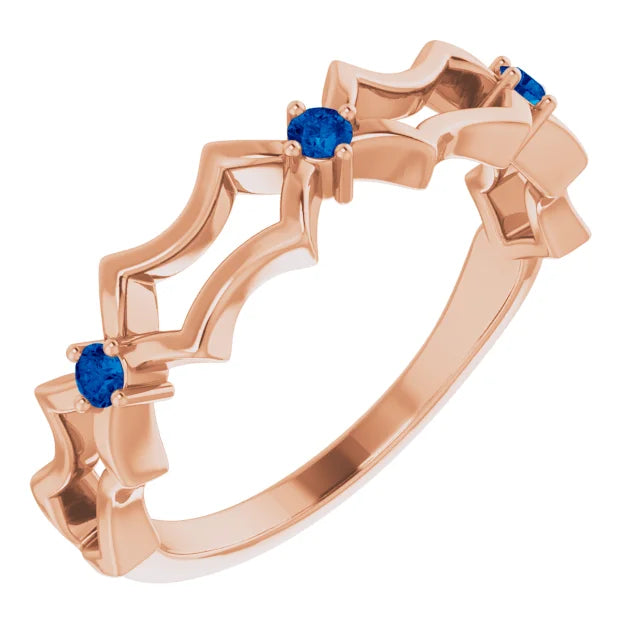 Juliette Round Gemstones 1/2 Eternity Wedding & Anniversary Band
