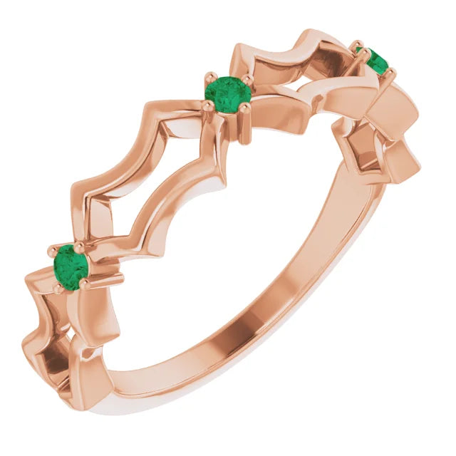 Juliette Round Gemstones 1/2 Eternity Wedding & Anniversary Band