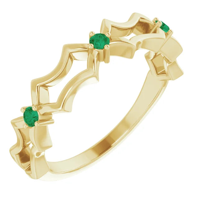 Juliette Round Gemstones 1/2 Eternity Wedding & Anniversary Band