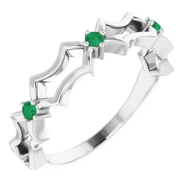 Juliette Round Gemstones 1/2 Eternity Wedding & Anniversary Band