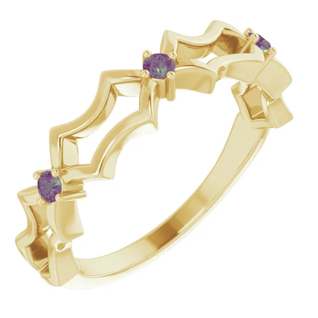 Juliette Round Gemstones 1/2 Eternity Wedding & Anniversary Band