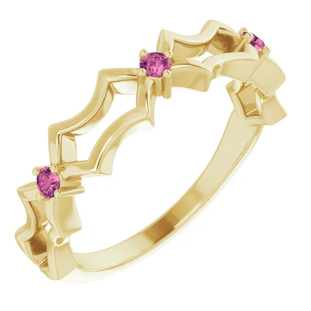 Juliette Round Gemstones 1/2 Eternity Wedding & Anniversary Band