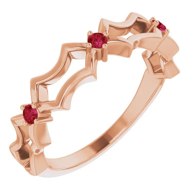 Juliette Round Gemstones 1/2 Eternity Wedding & Anniversary Band