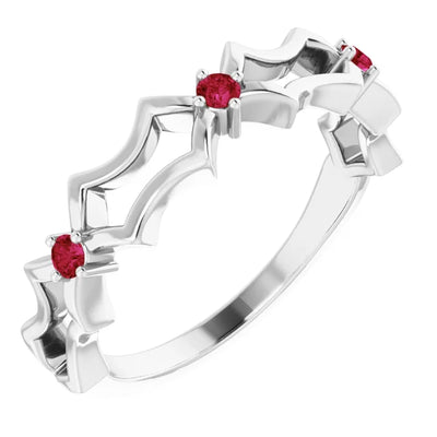 Juliette Round Gemstones 1/2 Eternity Wedding & Anniversary Band