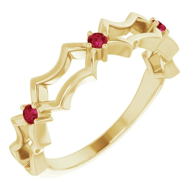 Juliette Round Gemstones 1/2 Eternity Wedding & Anniversary Band