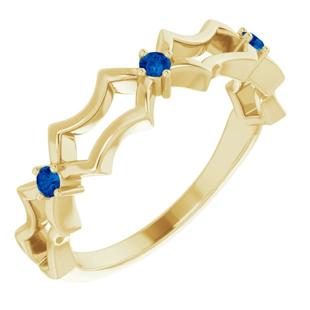 Juliette Round Gemstones 1/2 Eternity Wedding & Anniversary Band