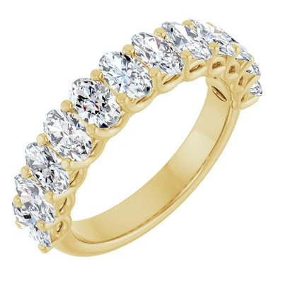 Juliette 5x3mm Oval Gemstones 1/2 Eternity Wedding & Anniversary Band