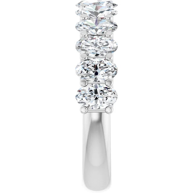 Juliette 5x3mm Oval Gemstones 1/2 Eternity Wedding & Anniversary Band
