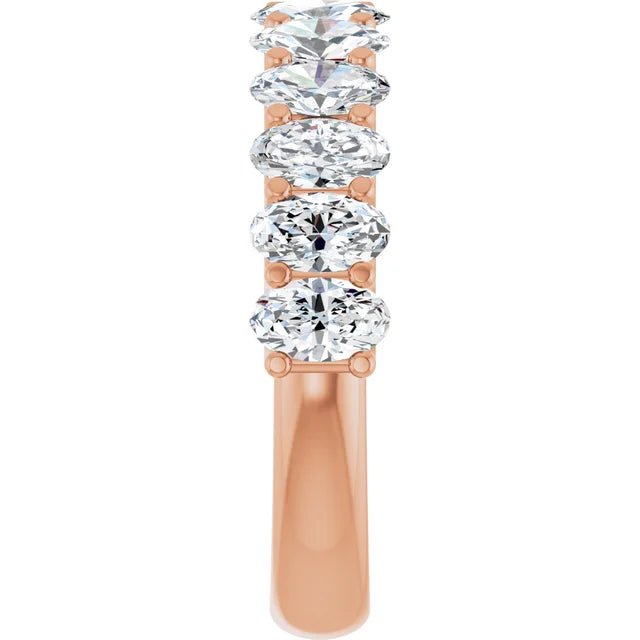 Juliette 5x3mm Oval Gemstones 1/2 Eternity Wedding & Anniversary Band