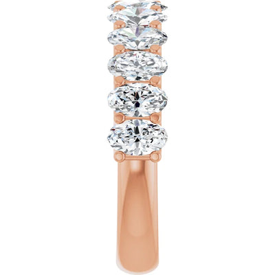 Juliette 5x3mm Oval Gemstones 1/2 Eternity Wedding & Anniversary Band