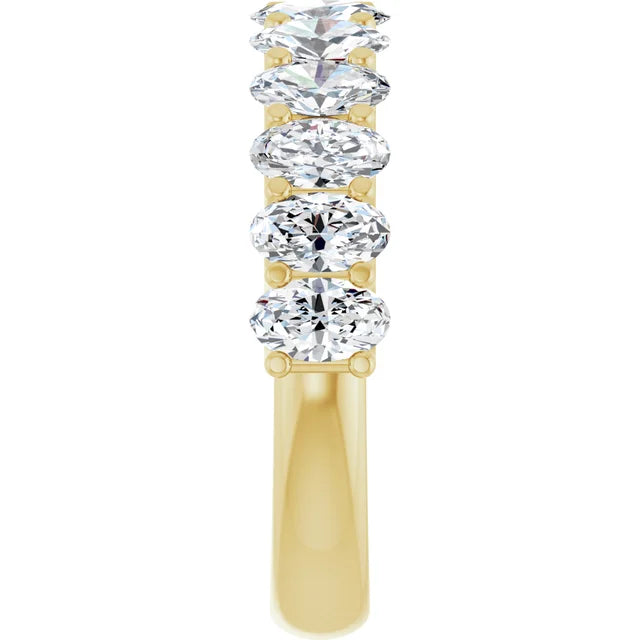 Juliette 5x3mm Oval Gemstones 1/2 Eternity Wedding & Anniversary Band