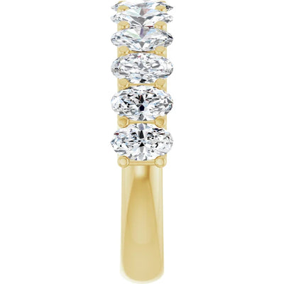Juliette 5x3mm Oval Gemstones 1/2 Eternity Wedding & Anniversary Band