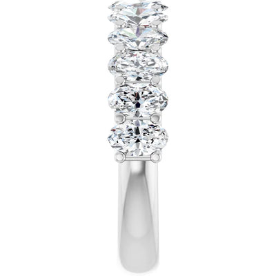 Juliette 5x3mm Oval Gemstones 1/2 Eternity Wedding & Anniversary Band