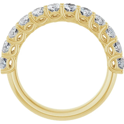 Juliette 5x3mm Oval Gemstones 1/2 Eternity Wedding & Anniversary Band