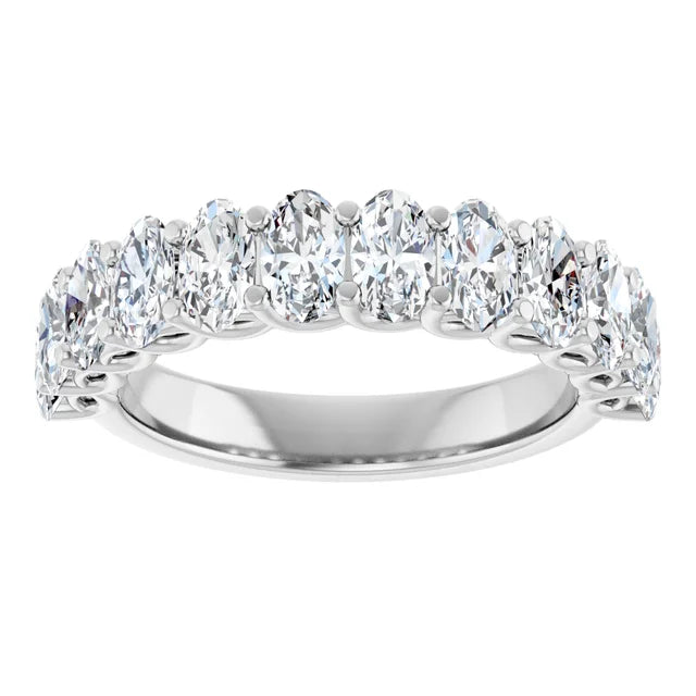 Juliette 5x3mm Oval Gemstones 1/2 Eternity Wedding & Anniversary Band